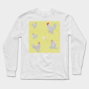 Lavender Belgian D'Uccle Pattern Yellow Long Sleeve T-Shirt